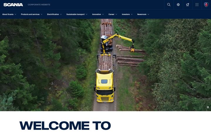 Snímek obrazovky scania.com