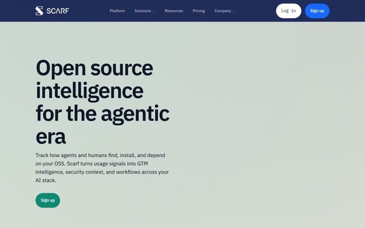 Screenshot of scarf.sh