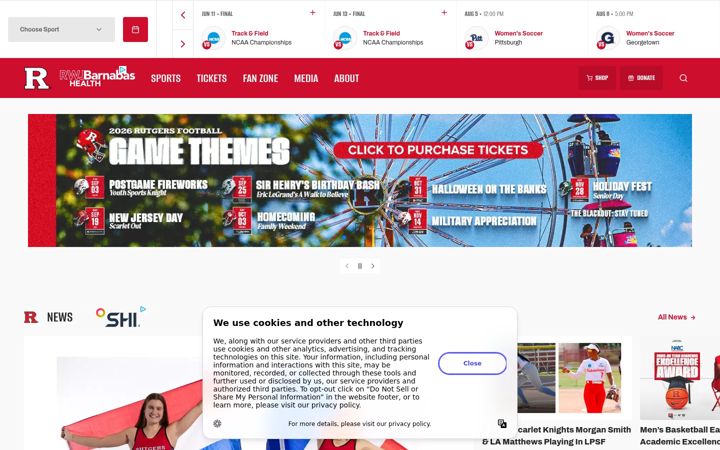 Screenshot of scarletknights.com