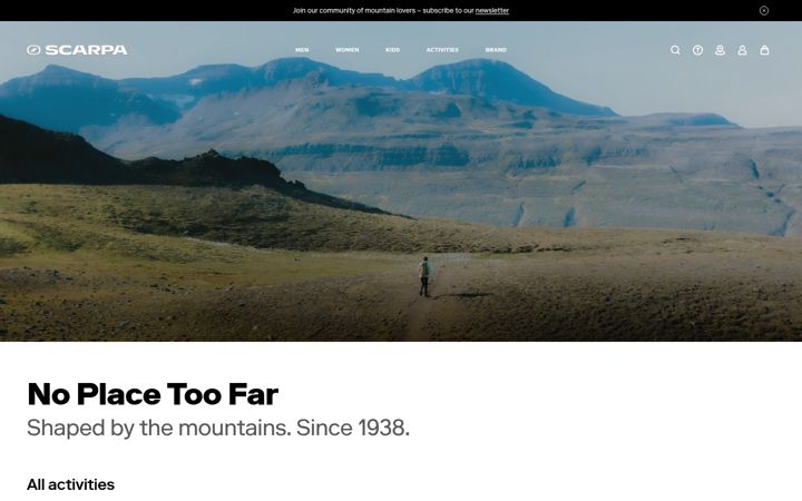 Screenshot of scarpa.com