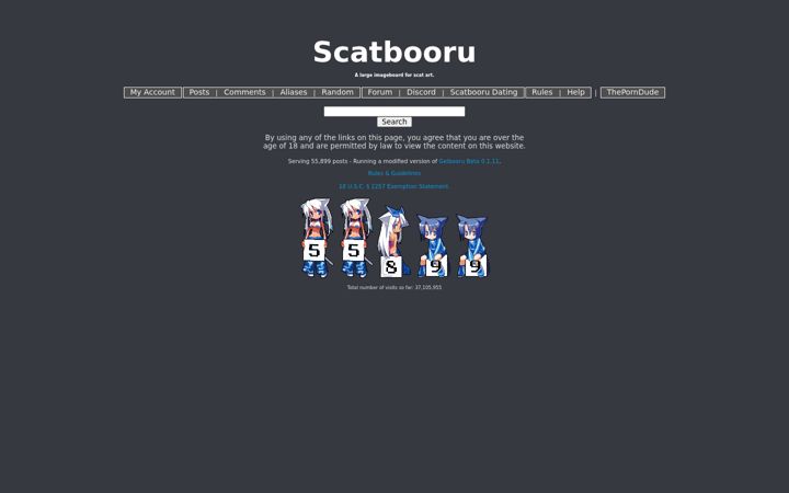 Screenshot of scatbooru.co.uk