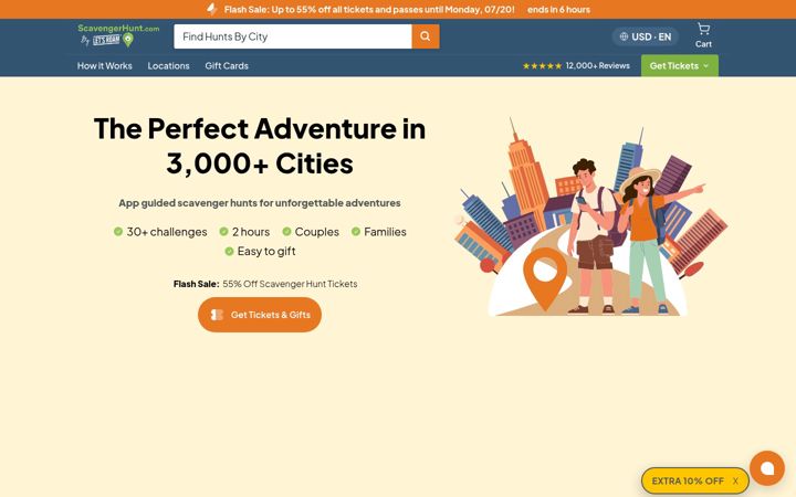 Screenshot of scavengerhunt.com