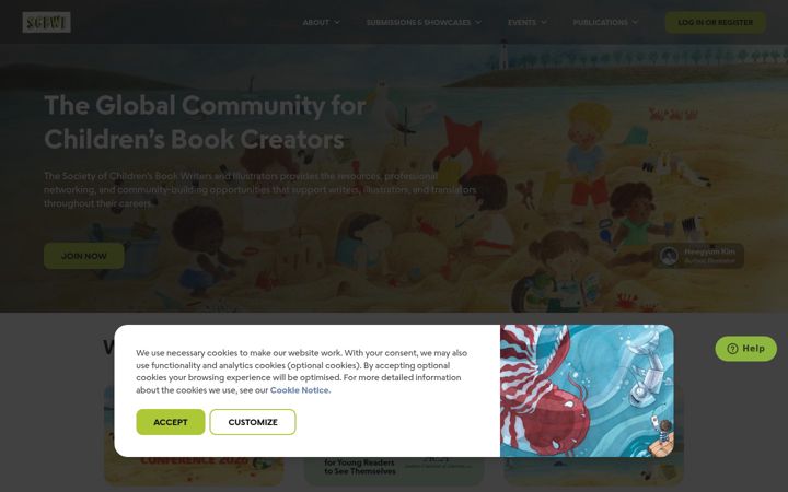 Screenshot of scbwi.org