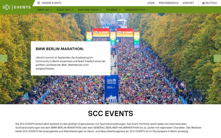 Screenshot of scc-events.com