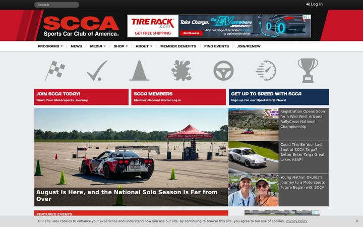 Screenshot of scca.com