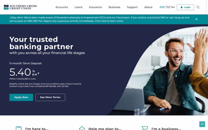 Screenshot di sccu.com.au