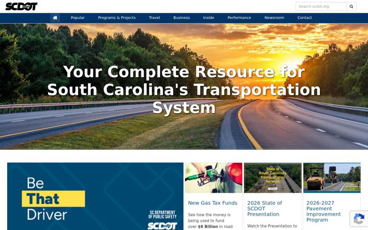 Screenshot of scdot.org