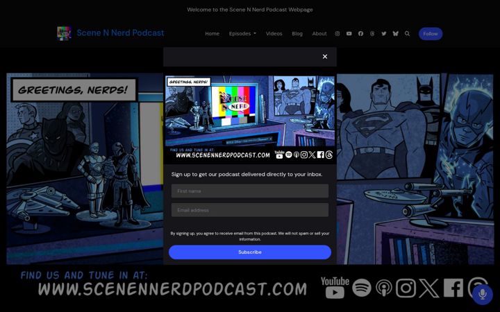 Екранна снимка на scenennerdpodcast.com