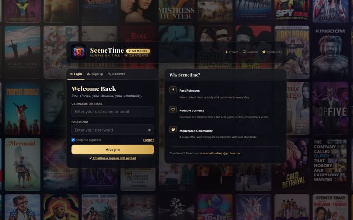 Screenshot of scenetime.com