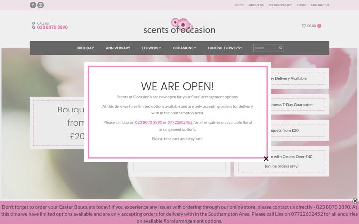 Screenshot of scentsofoccasion.co.uk