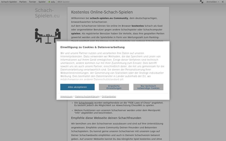 Screenshot of schach-spielen.eu