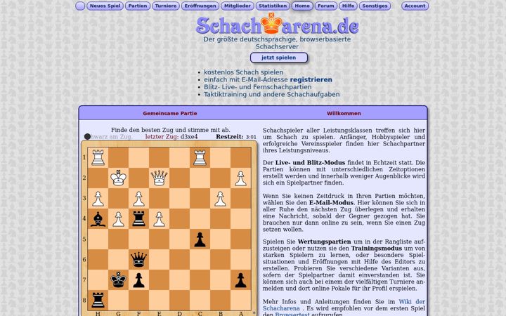Screenshot of schacharena.de