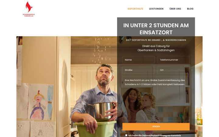 Skjermbilde av schadenservice-funkenflug.de