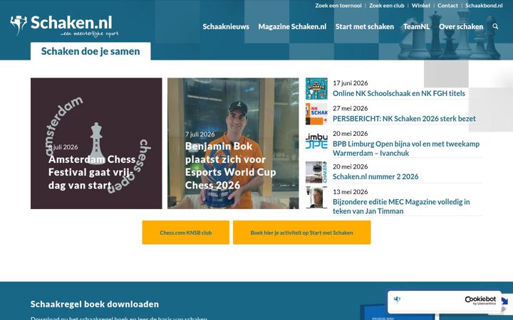 Screenshot ta' schaken.nl