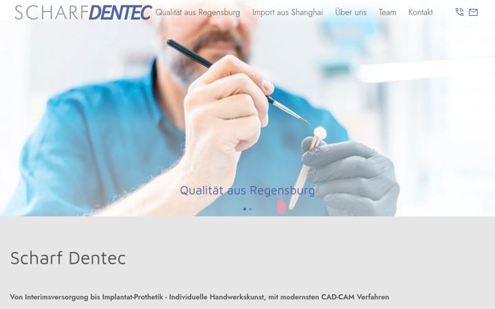 Ekrano kopija scharf-dentec.de