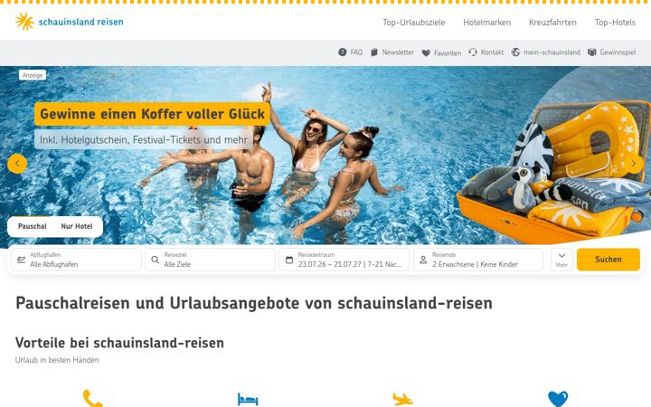Screenshot of schauinsland-reisen.de