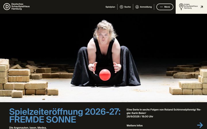 Screenshot stránky schauspielhaus.de