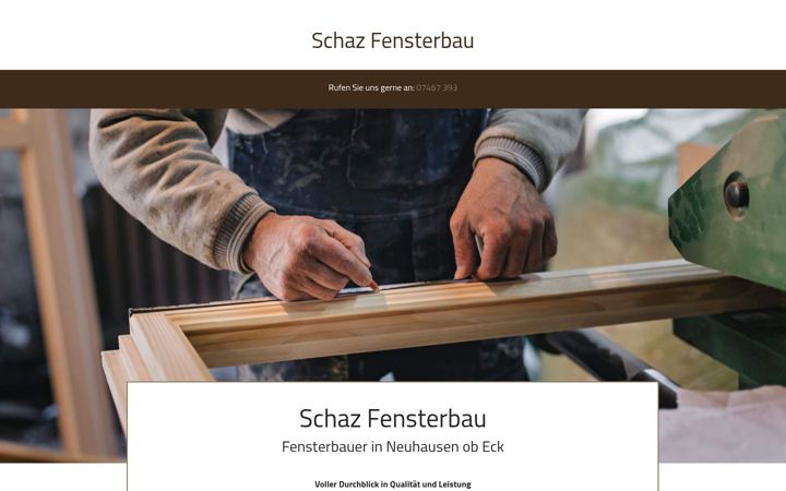 Screenshot of schaz-fensterbau.de