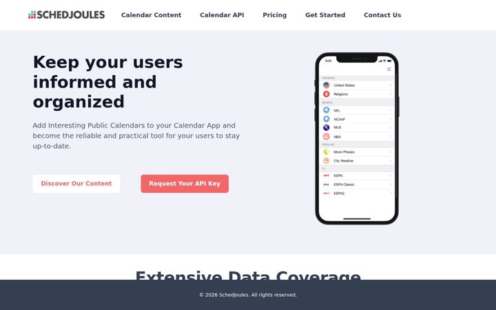 Screenshot of schedjoules.com