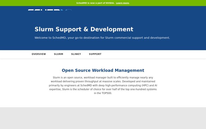 Screenshot of schedmd.com