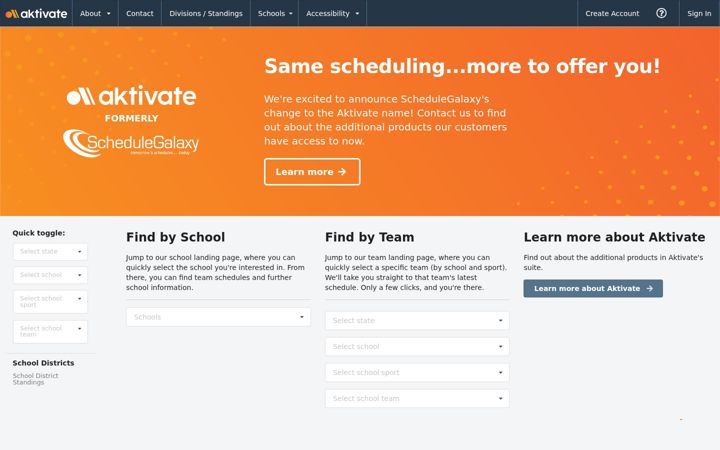 Screenshot of schedulegalaxy.com