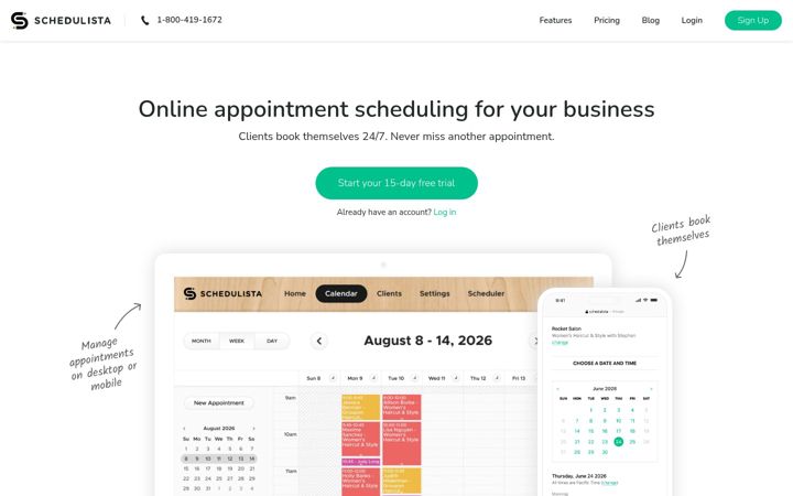 Screenshot of schedulista.com