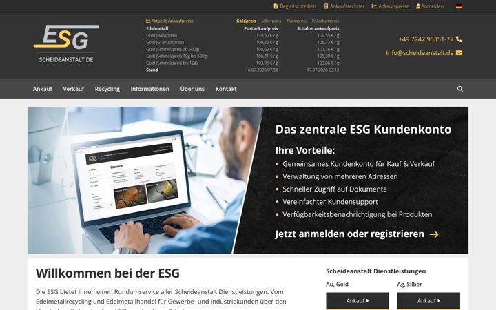 Screenshot of scheideanstalt.de