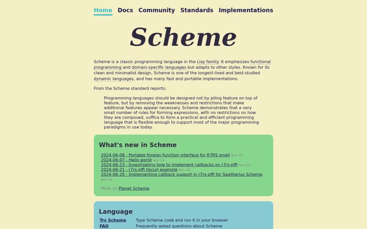 Screenshot of scheme.org