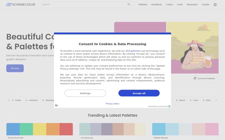 Screenshot of schemecolor.com