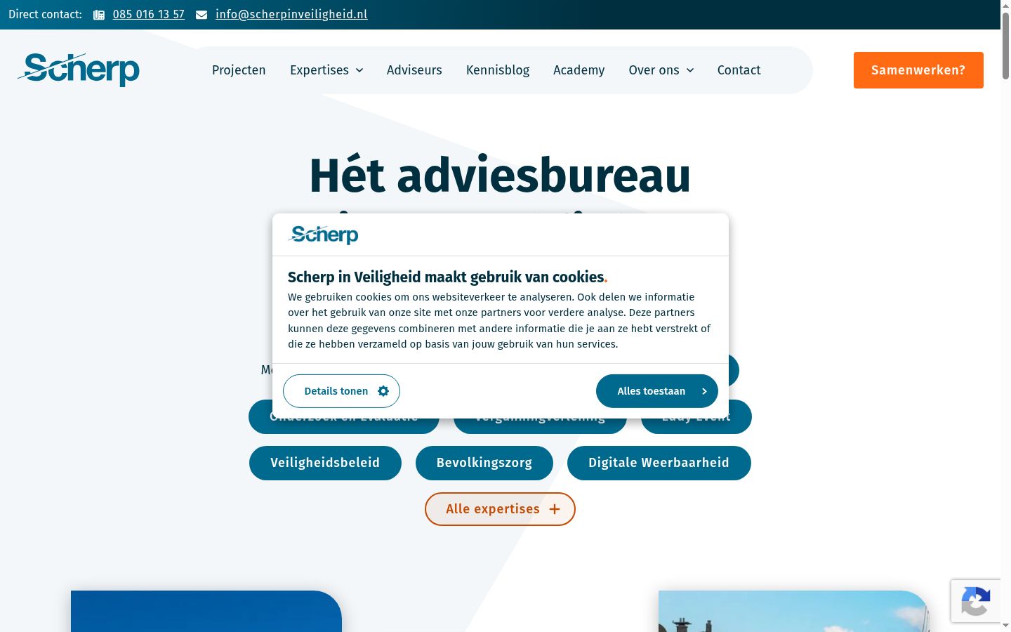 Screenshot del banner di consenso mostrato prima di qualsiasi interazione