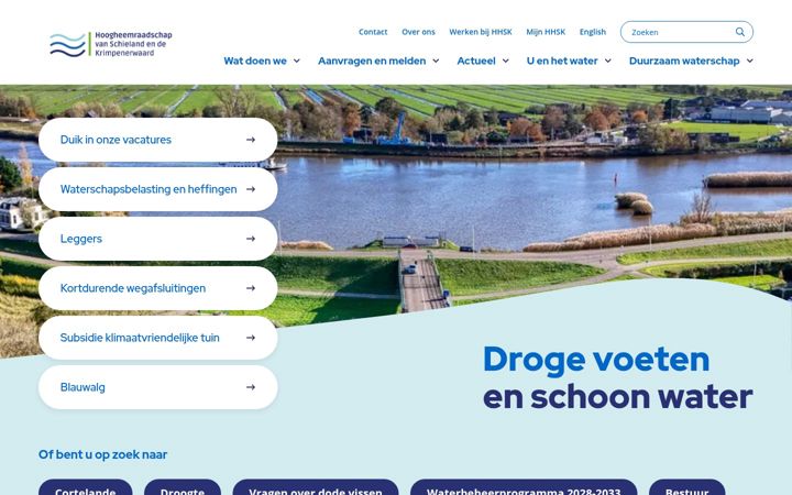 Snímek obrazovky schielandendekrimpenerwaard.nl