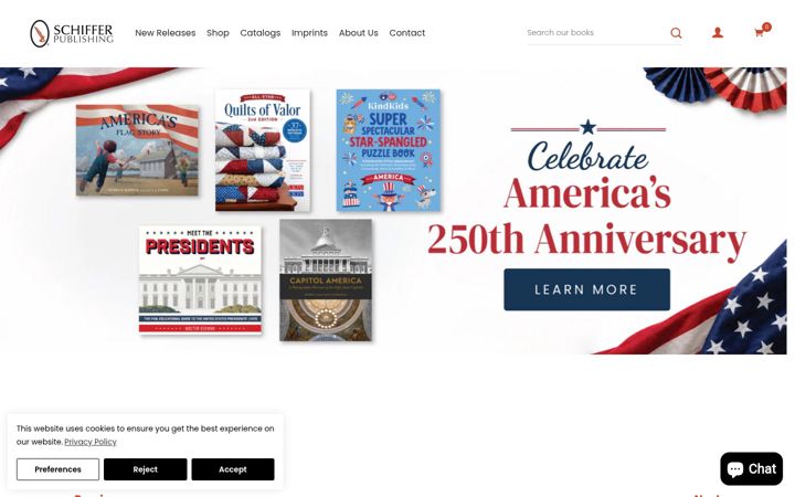 Screenshot of schifferbooks.com