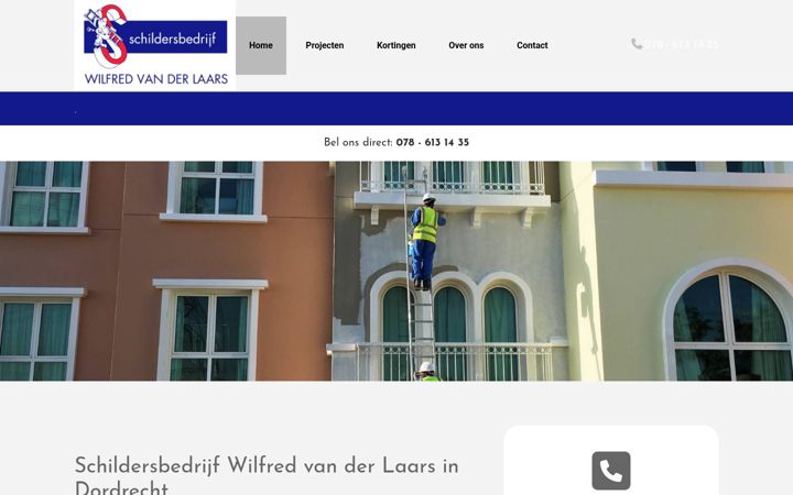 Screenshot di schildersbedrijfvanderlaars-dordrecht.nl