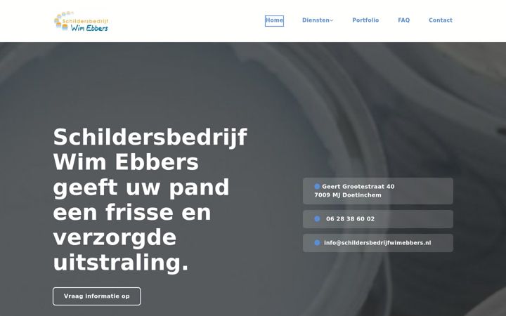 Screenshot of schildersbedrijfwimebbers.nl