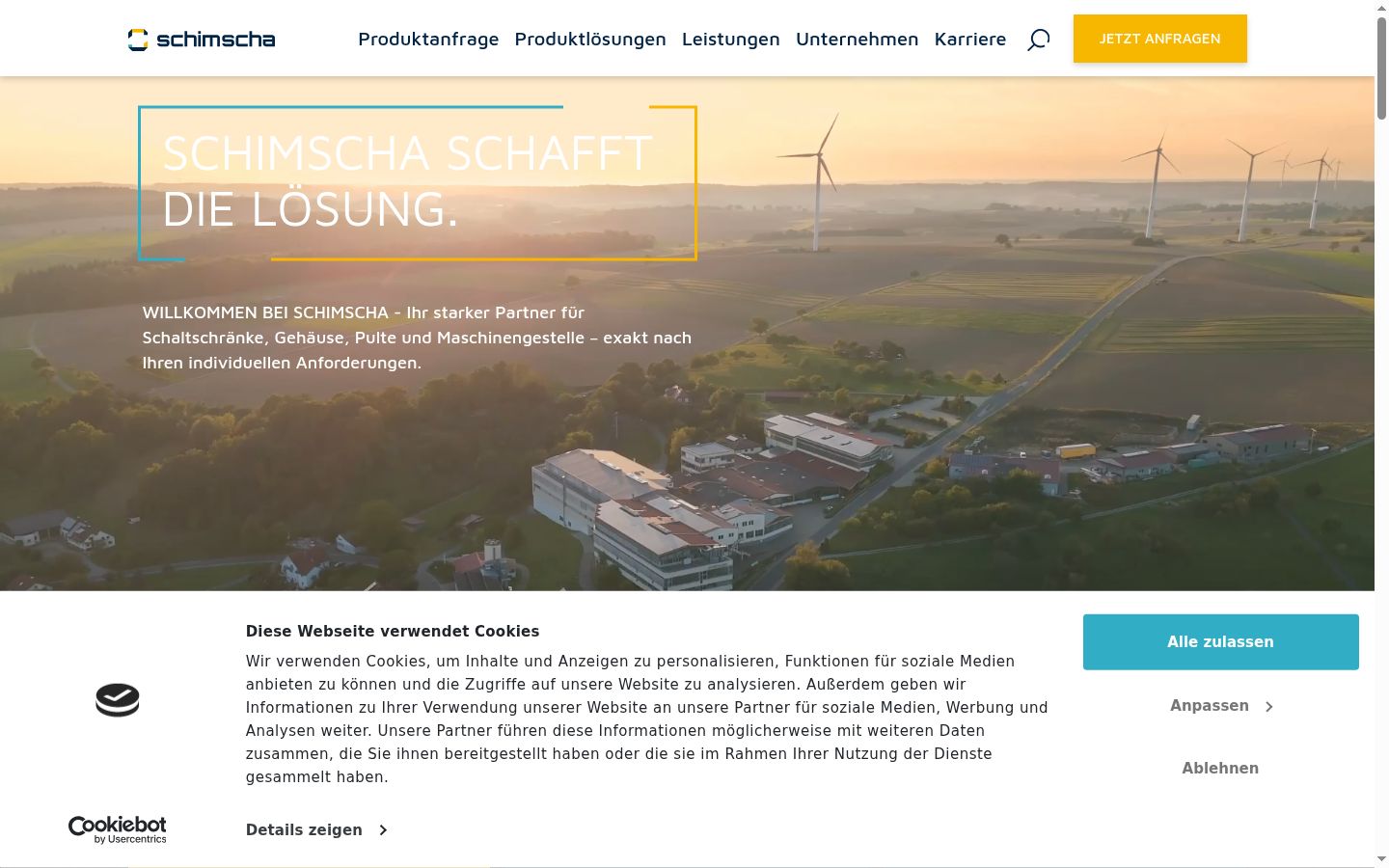 Screenshot des Einwilligungsbanners vor jeglicher Interaktion