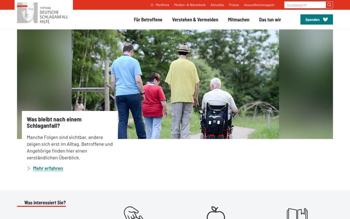 Screenshot of schlaganfall-hilfe.de