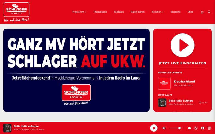 Screenshot of schlagerradio.de