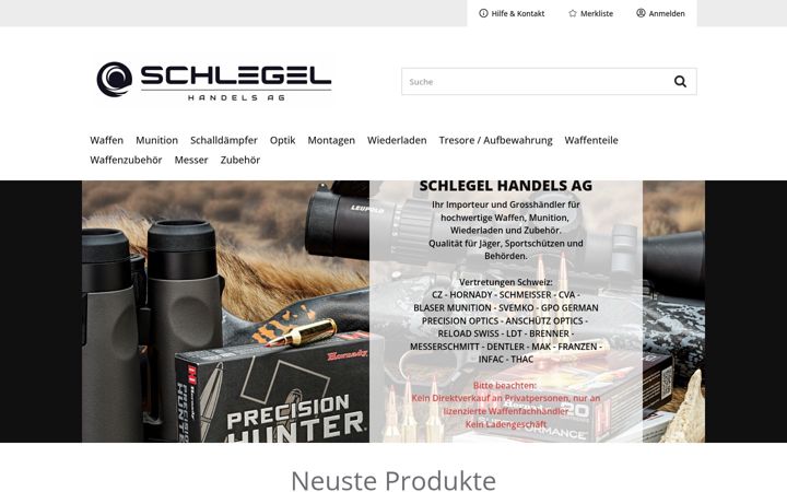 Captura de ecrã de schlegel-handels.ch