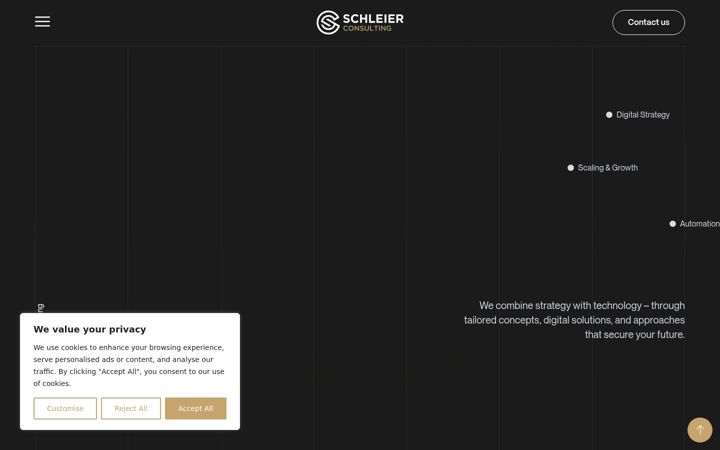 Ekrano kopija schleierconsulting.com