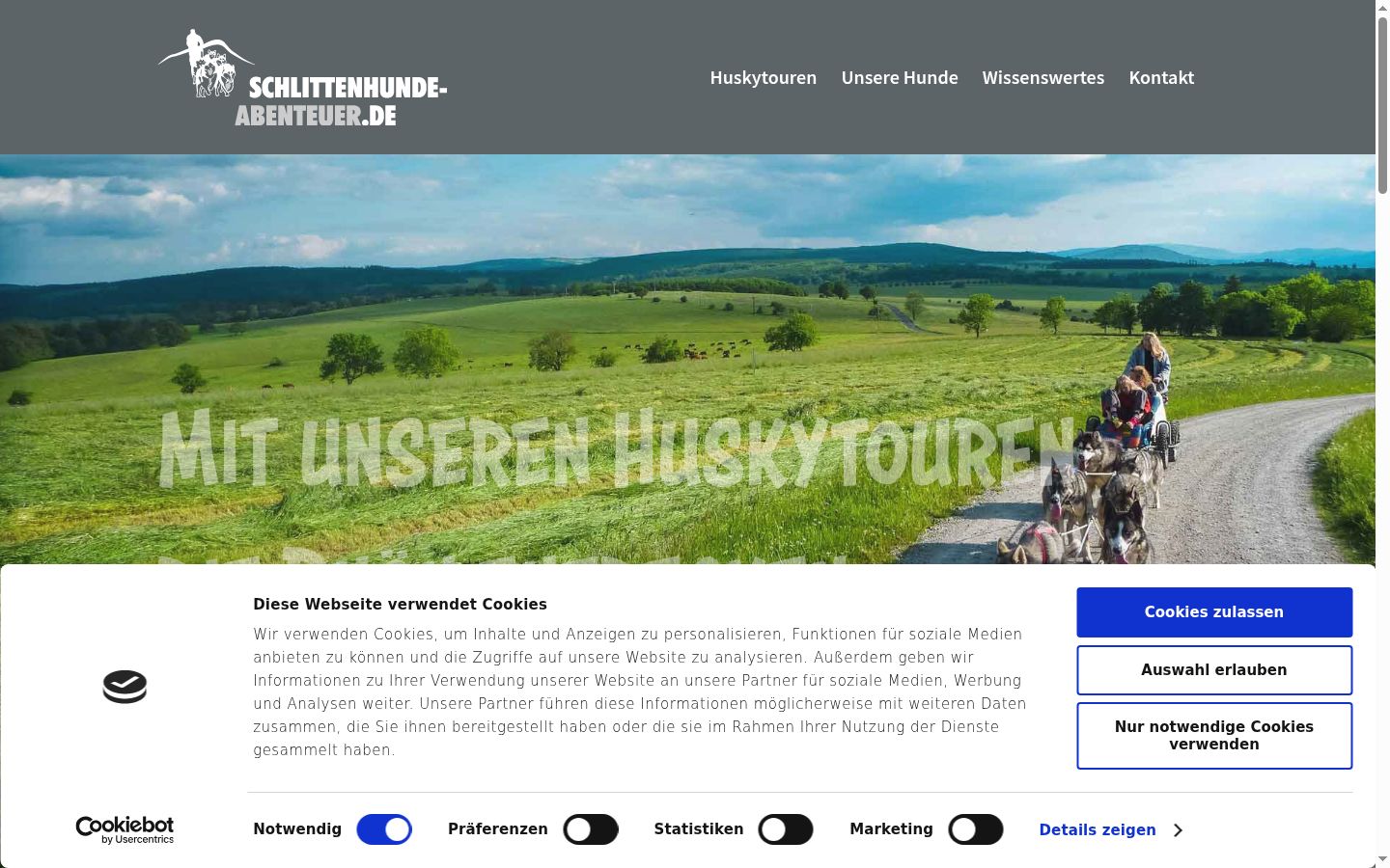 Screenshot del banner di consenso mostrato prima di qualsiasi interazione