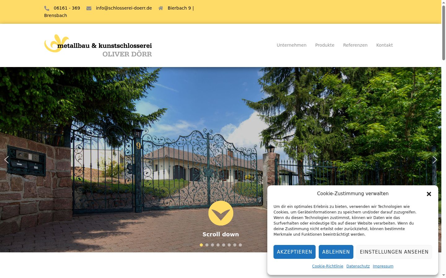 Screenshot of the consent banner shown before any interaction