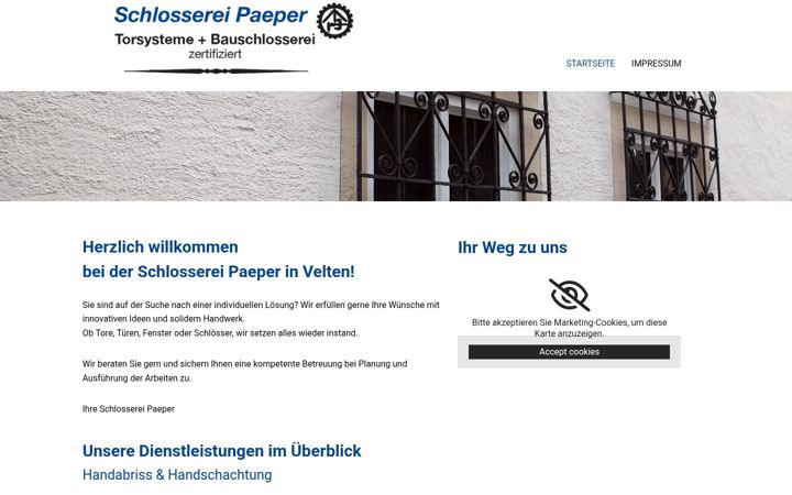 Screenshot of schlossereipaeper.de
