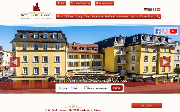Képernyőkép: schlosskrone.de