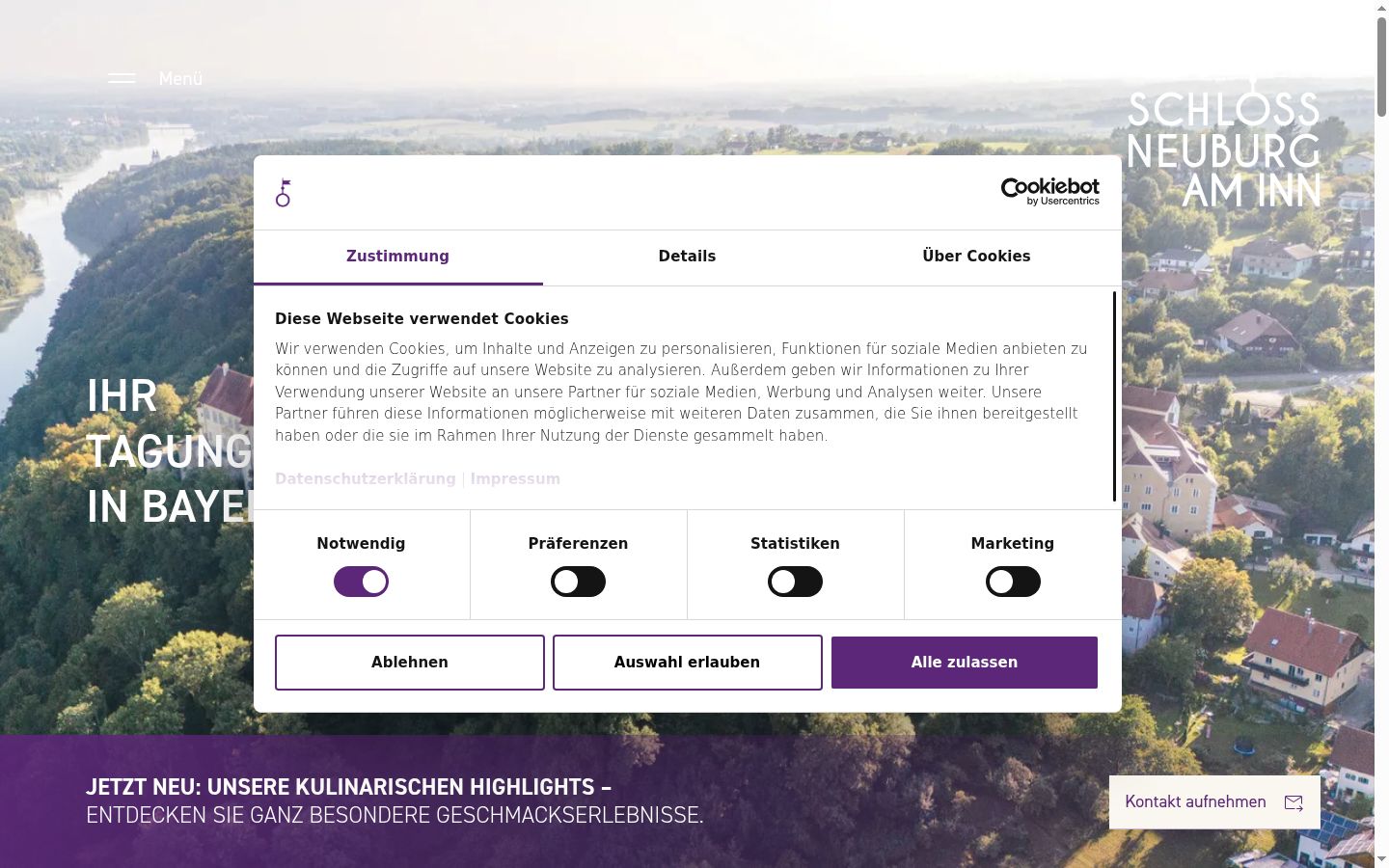 Zrzut ekranu banera zgody wyświetlanego przed jakąkolwiek interakcją
