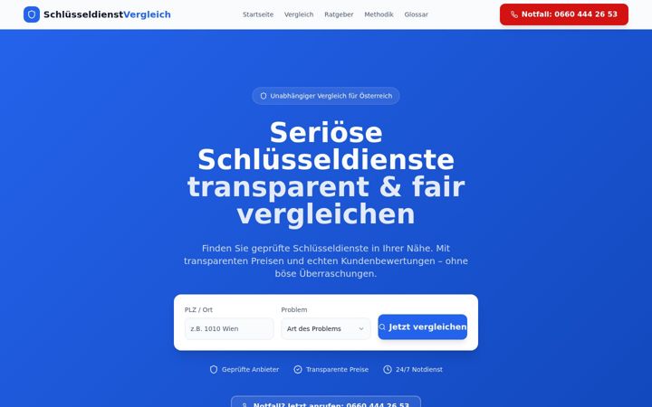 Screenshot of schluesseldienst-vergleich.at