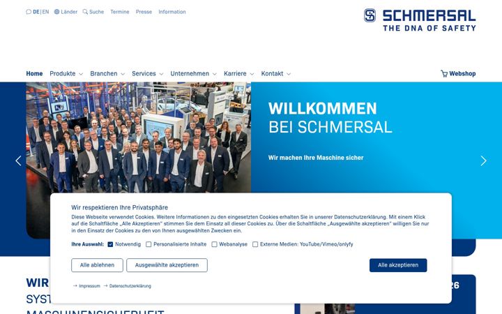 Screenshot of schmersal.com