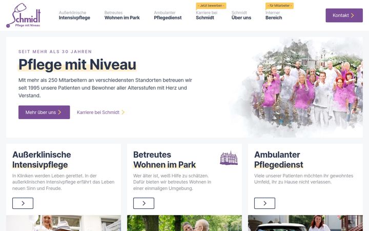 Skærmbillede af schmidt-pflege.de