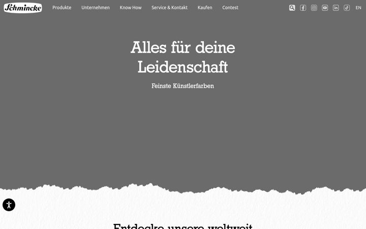 Captura de pantalla de schmincke.de