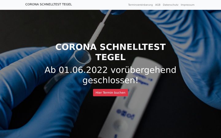 Екранна снимка на schnelltest-tegel.de
