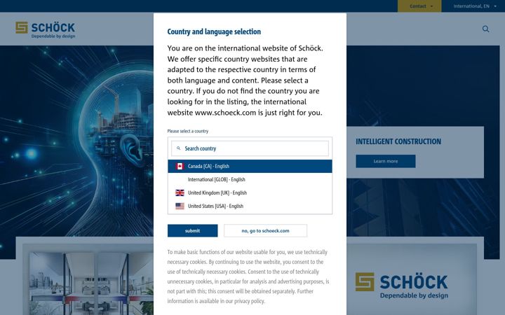 Screenshot of schoeck.com